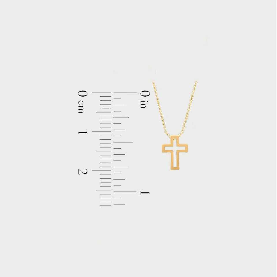 Cross Outline Pendant Necklace