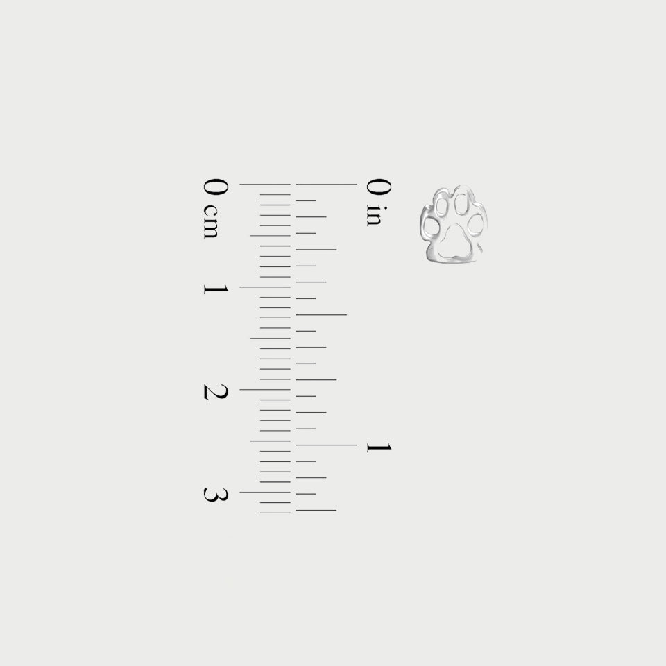 Paw Print Firction Back Stud