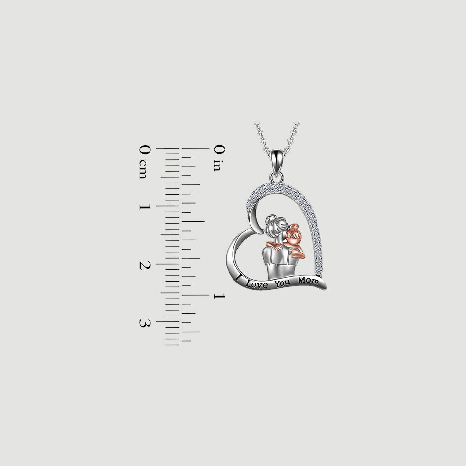 Mother Daughter Heart Pendant Necklace