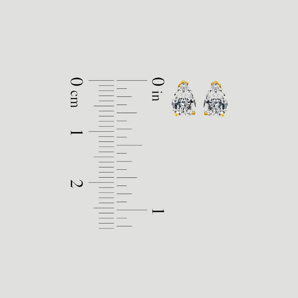 Pear-Shaped Moissanite Solitaire Stud