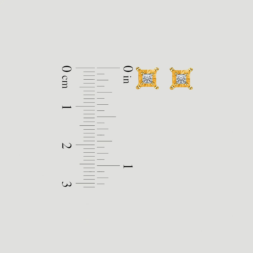 Princess-Cut Moissanite Solitaire Stud