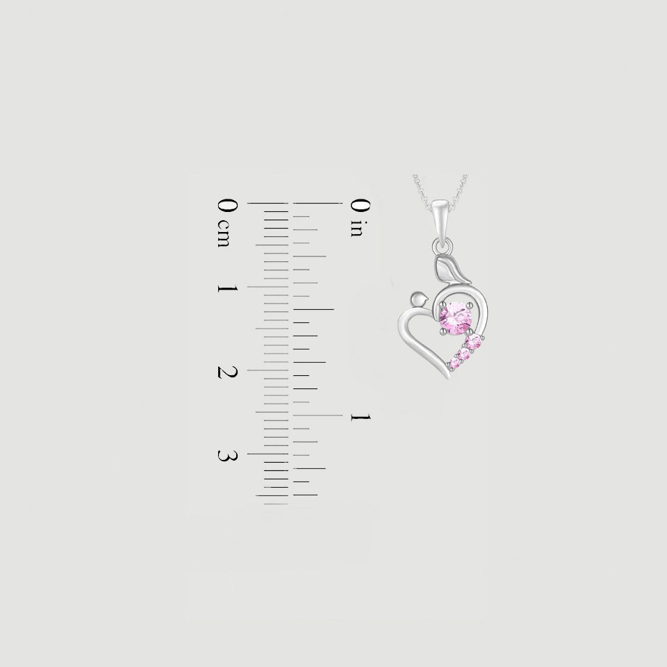 Child with Mom Heart Pendant Necklace