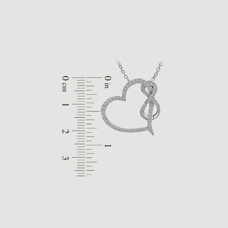Love Heart Infinity Pendant Necklace