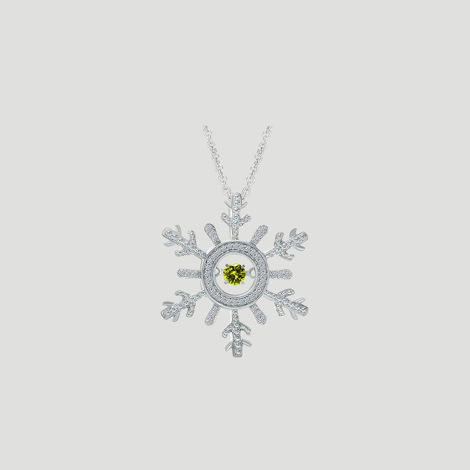 Moissanite Birthday Snowflake Pendant Necklace