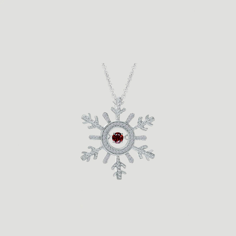 Moissanite Birthday Snowflake Pendant Necklace