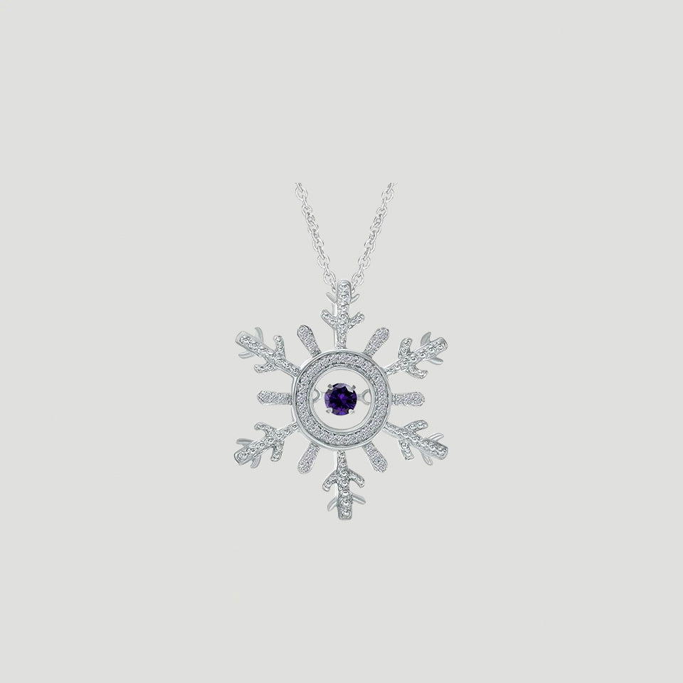 Moissanite Birthday Snowflake Pendant Necklace