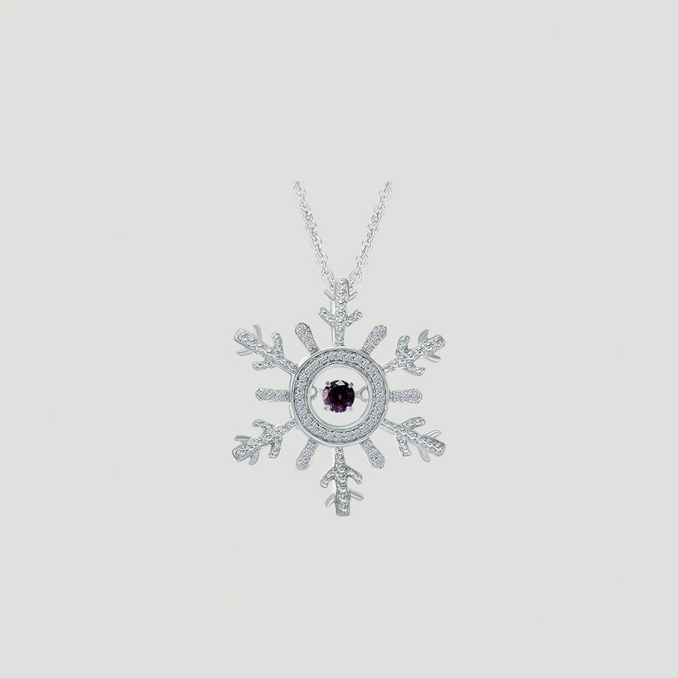 Moissanite Birthday Snowflake Pendant Necklace