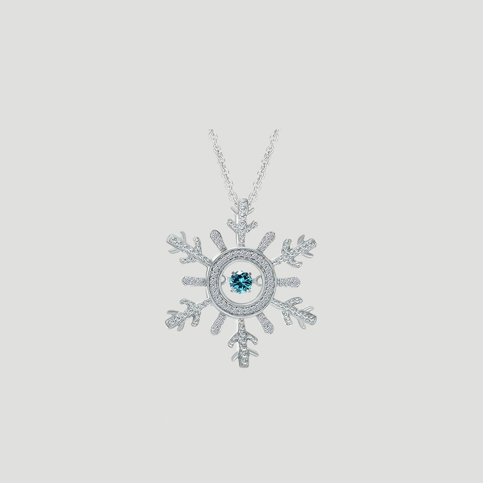 Moissanite Birthday Snowflake Pendant Necklace