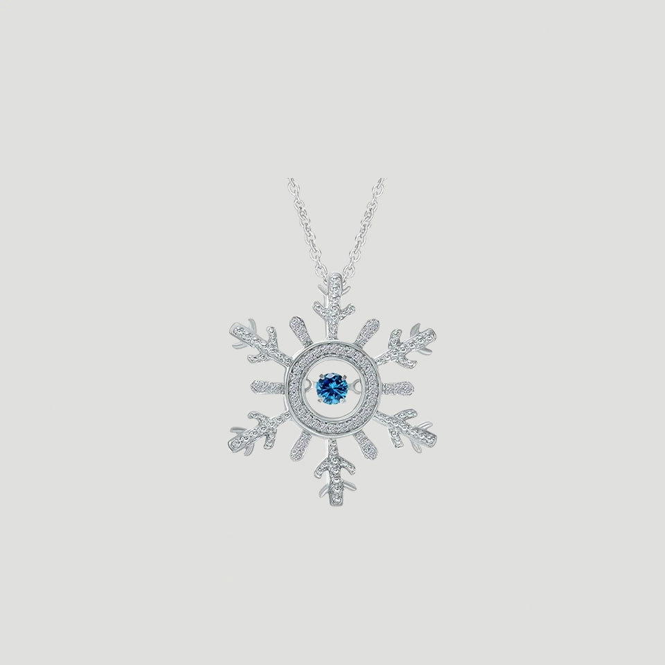 Moissanite Birthday Snowflake Pendant Necklace
