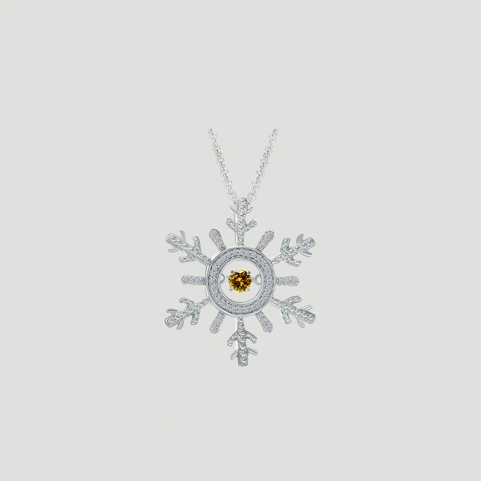 Moissanite Birthday Snowflake Pendant Necklace