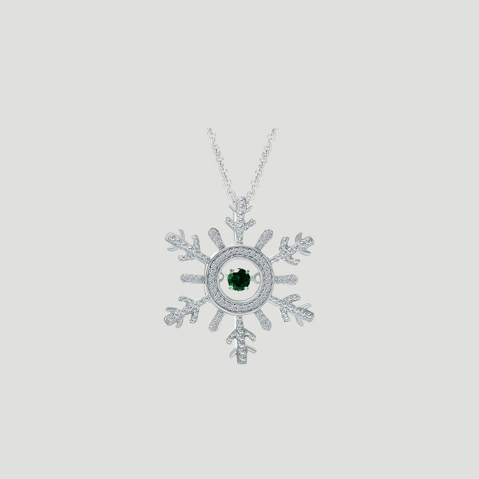 Moissanite Birthday Snowflake Pendant Necklace