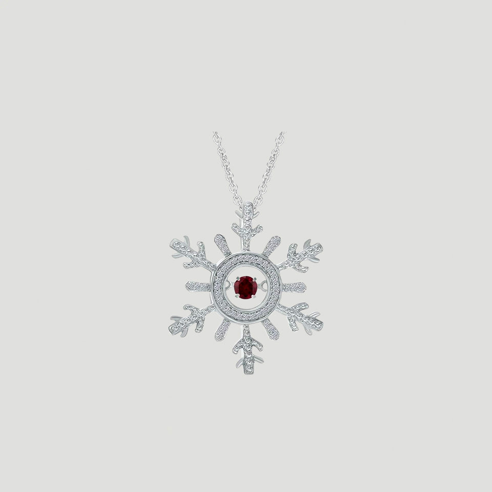 Moissanite Birthday Snowflake Pendant Necklace