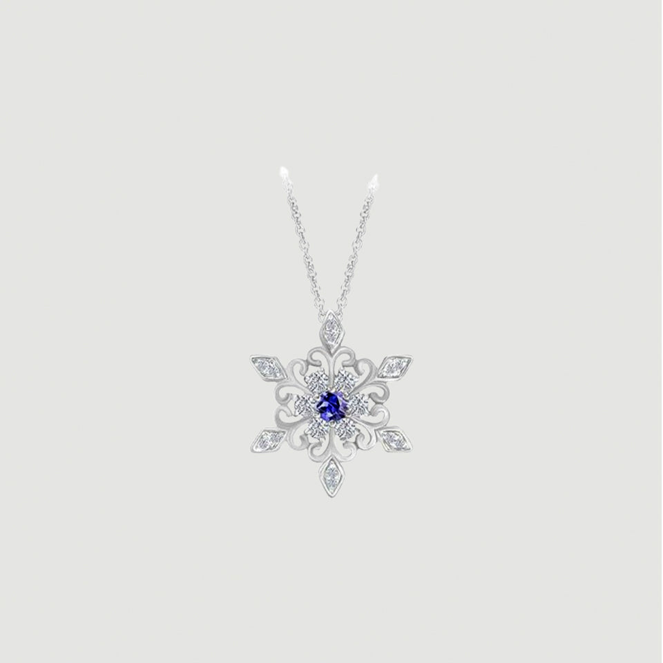 Birthday Snowflake Pendant Necklace