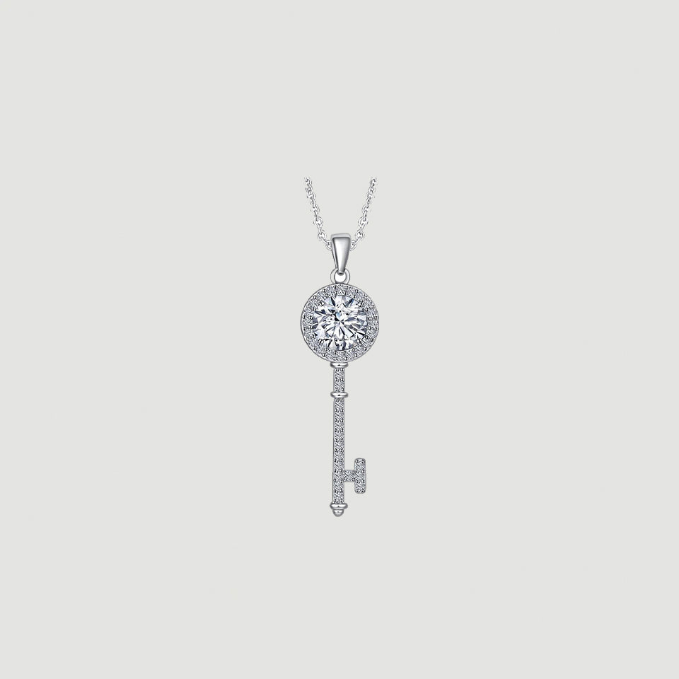 Key Moissanite Pendant Necklace