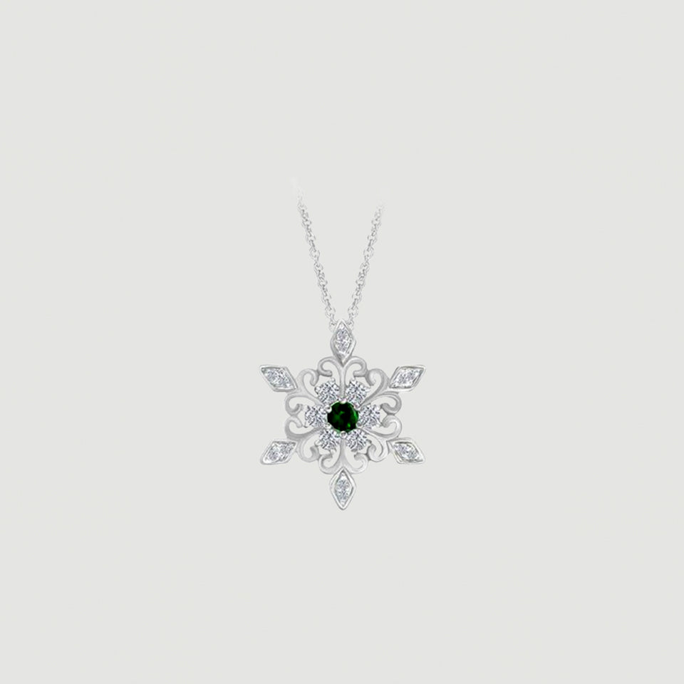Birthday Snowflake Pendant Necklace
