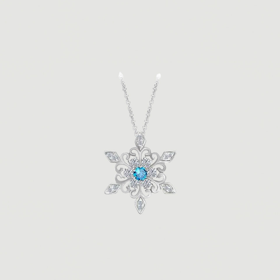 Birthday Snowflake Pendant Necklace