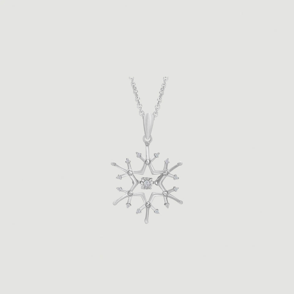 Cluster Snowflake Pendant Necklace