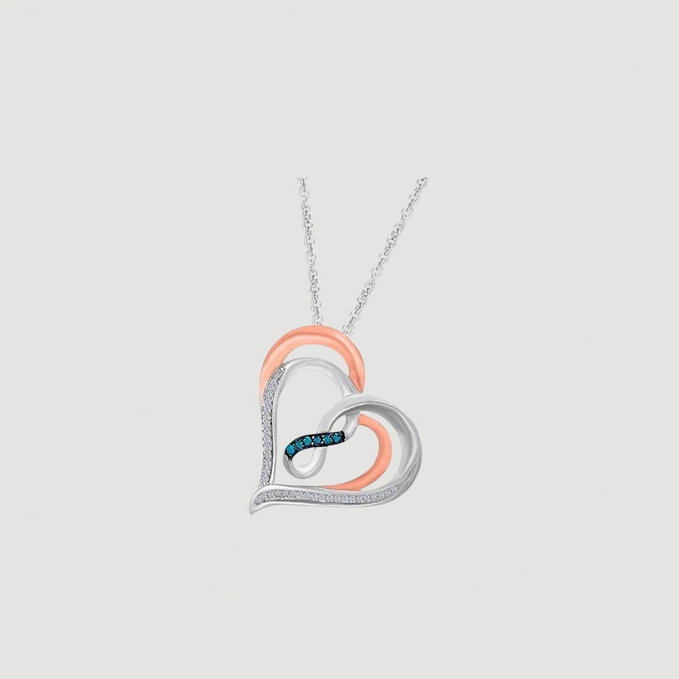 Infinity Double Heart Pendant Necklace