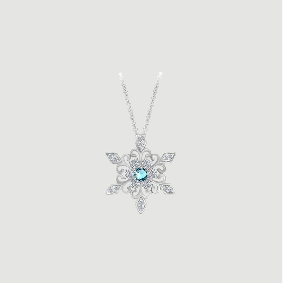 Birthday Snowflake Pendant Necklace
