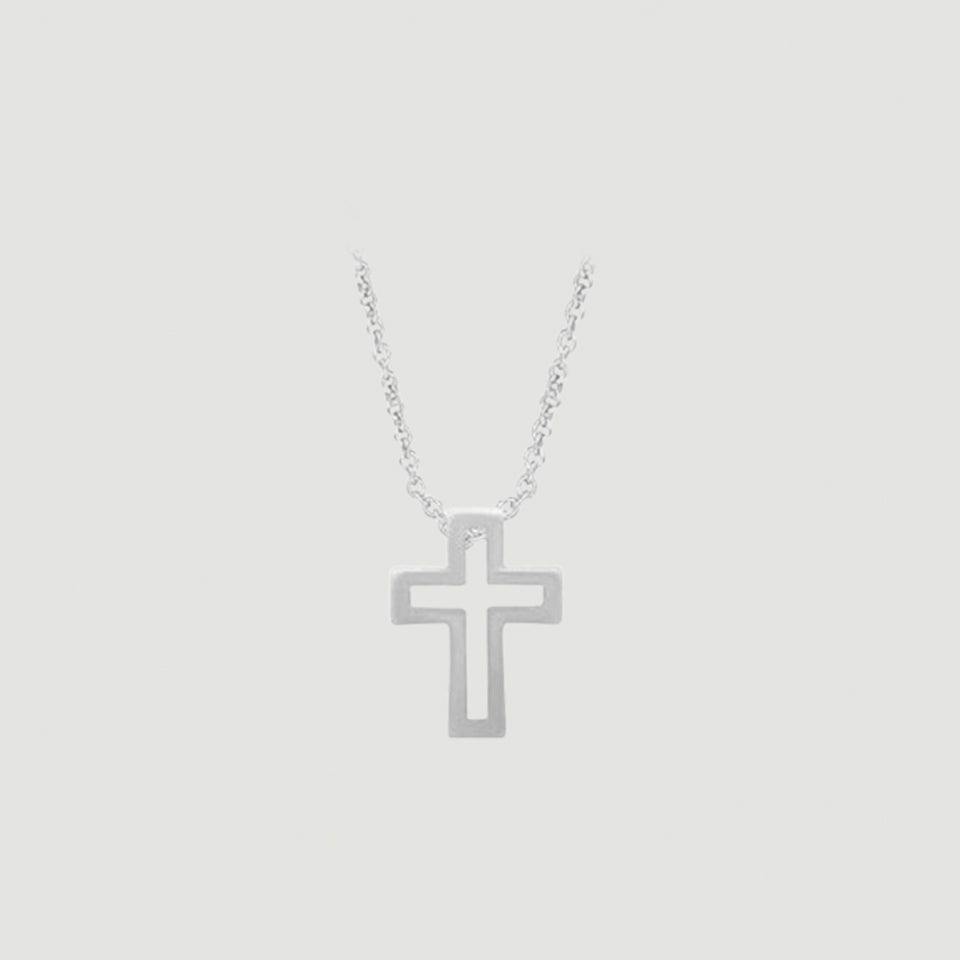 Cross Outline Pendant Necklace