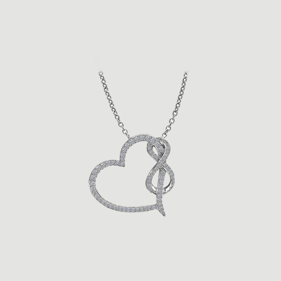 Love Heart Infinity Pendant Necklace