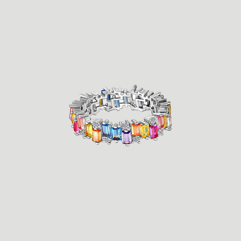 Baguette Shape Gemstone Eternity Ring