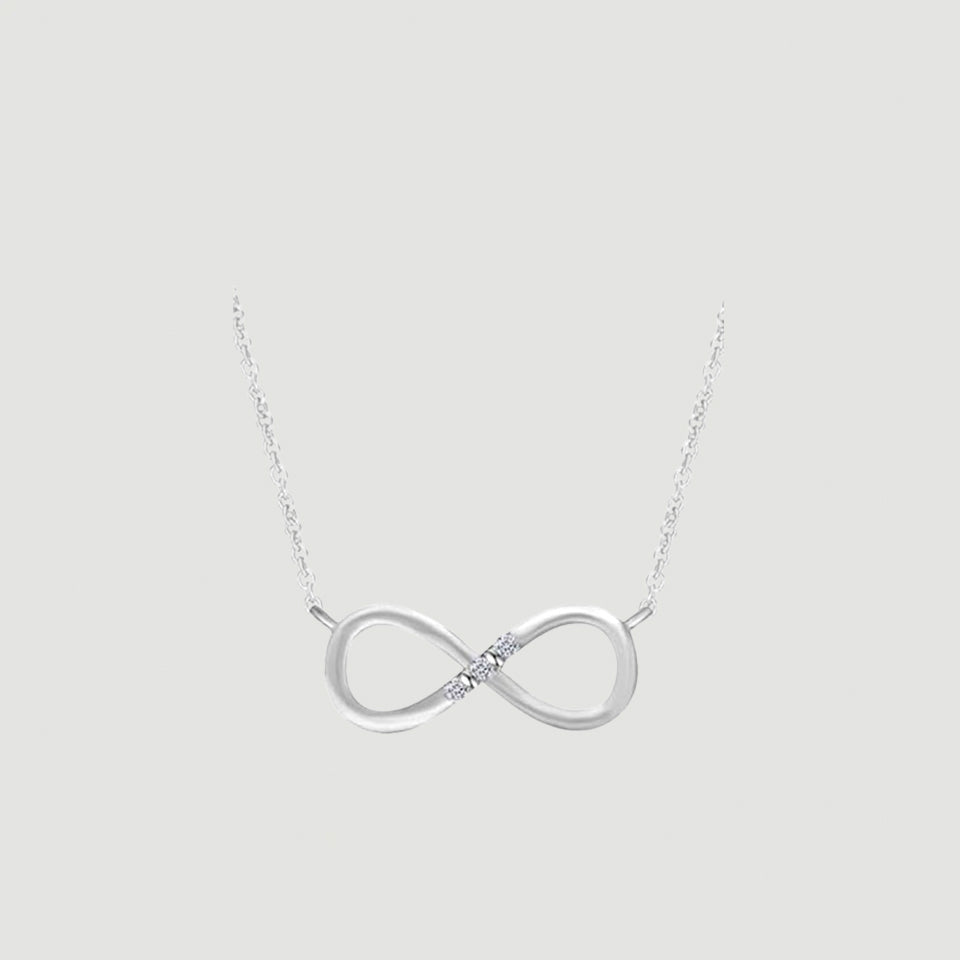 Three Stone Infinity Pendant Necklace