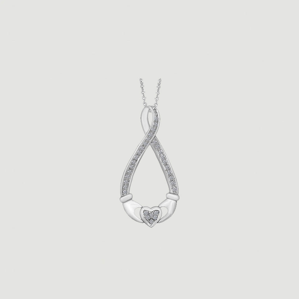Claddagh Infinity Pendant Necklace