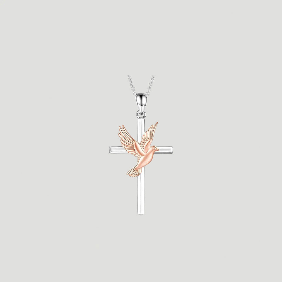 Cross Dove Pendant Necklace