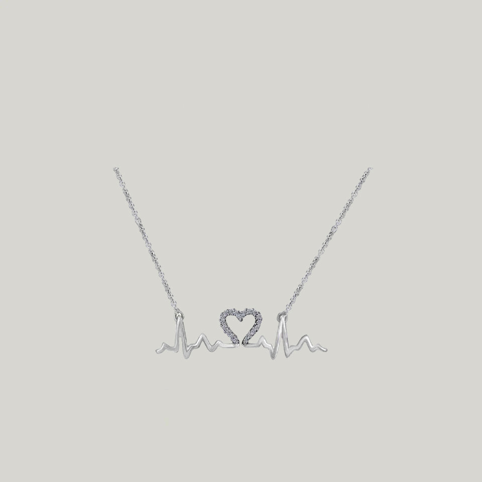 Zig Zag Heartbeat Pendant Necklace
