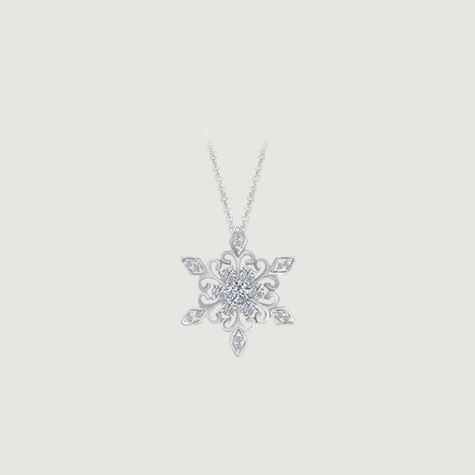 Birthday Snowflake Pendant Necklace