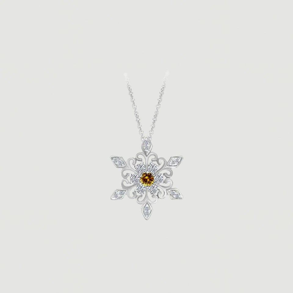 Birthday Snowflake Pendant Necklace