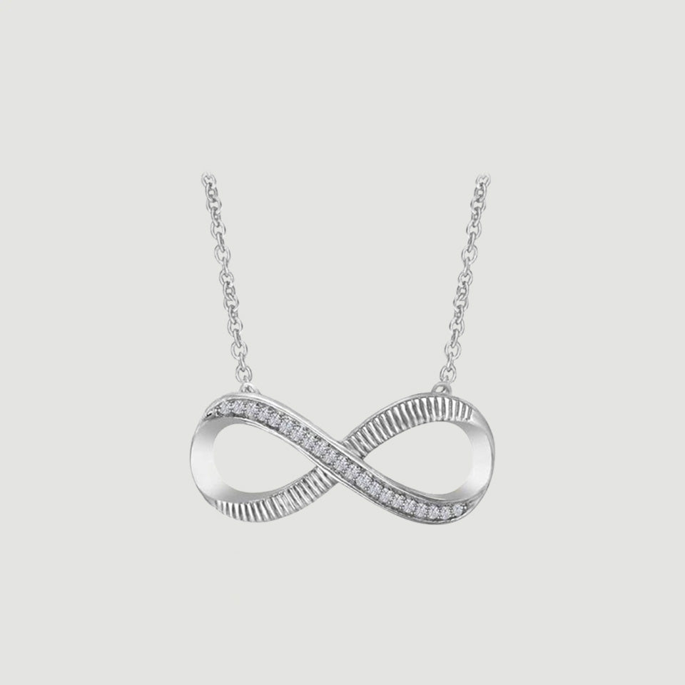 Moissanite Sideways Infinity Pendant Necklace