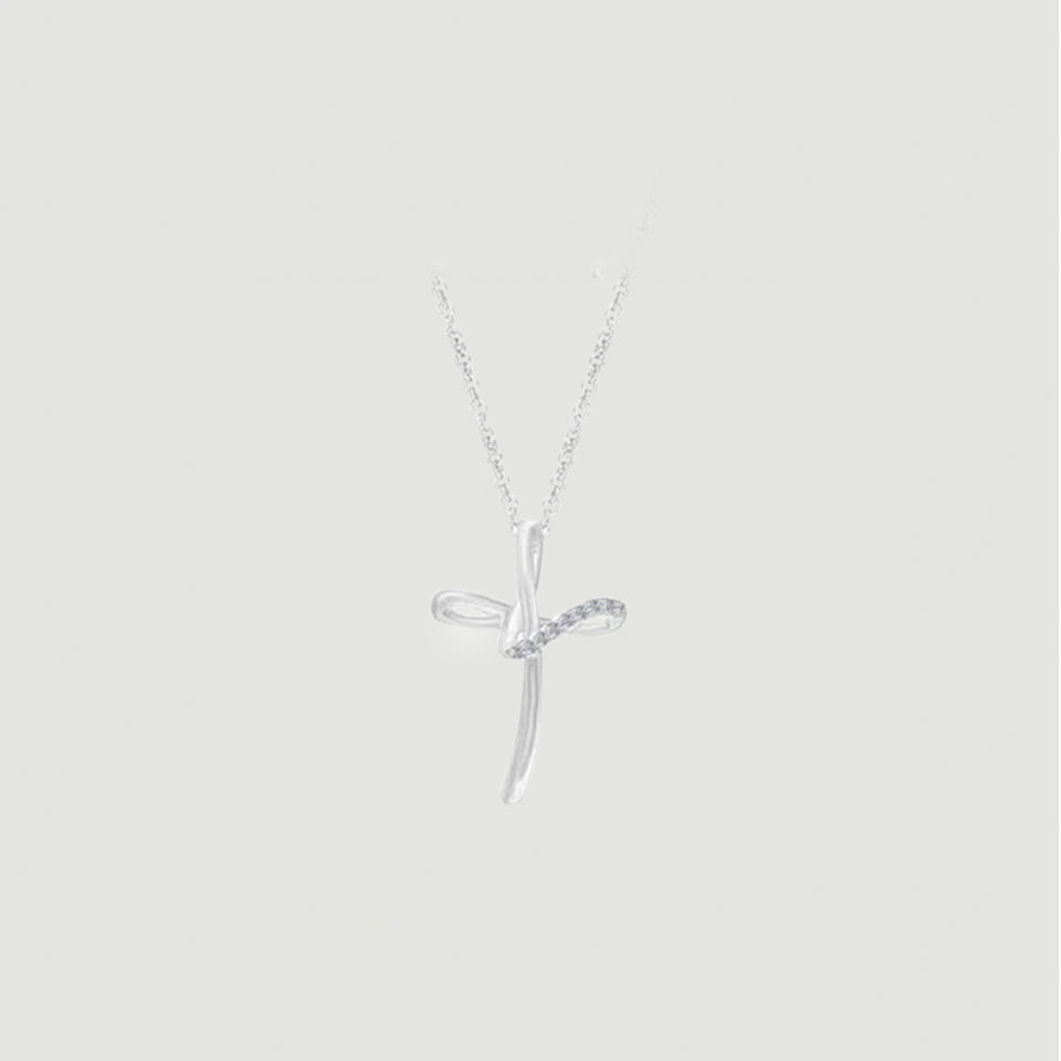 Infinity Loop Cross Pendant Necklace