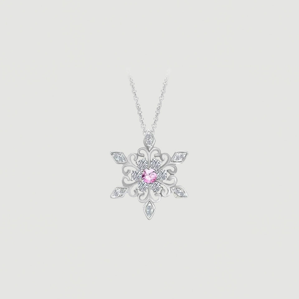 Birthday Snowflake Pendant Necklace