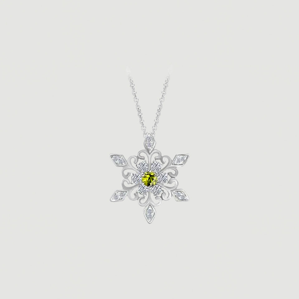 Birthday Snowflake Pendant Necklace