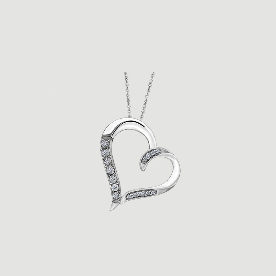 Tilted Heart Pendant Necklace