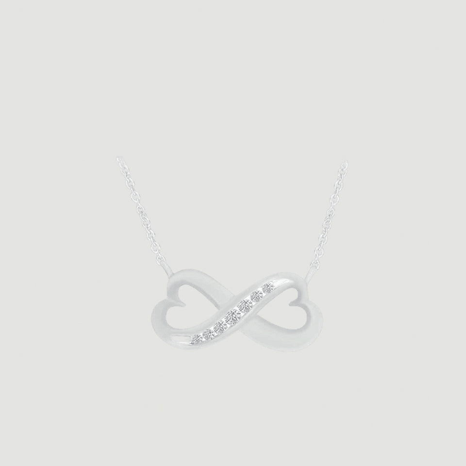 Sideways Heart Shape Infinity Pendant Necklace