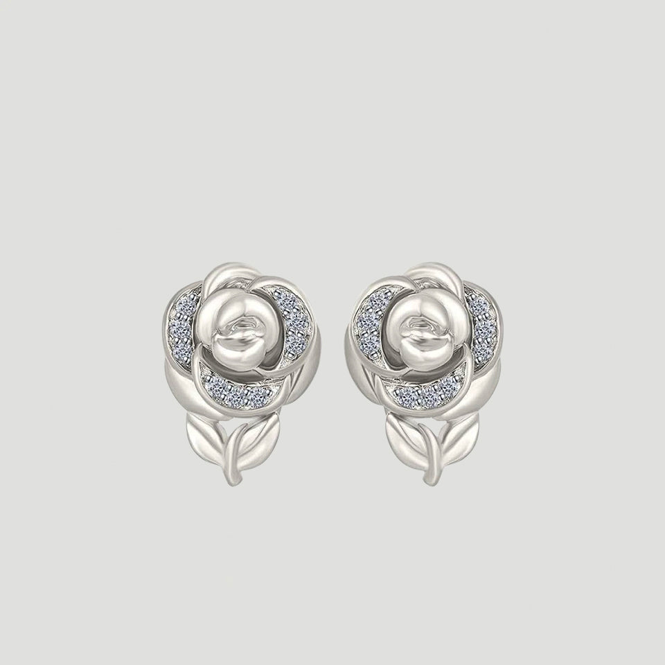 Moissanite Diamond Rose Stud