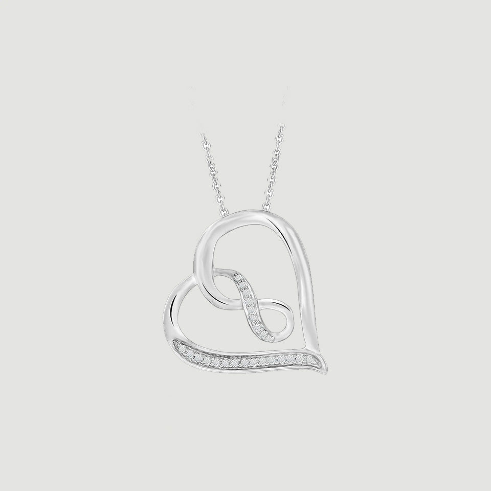 Infinity Love Heart Pendant Necklace