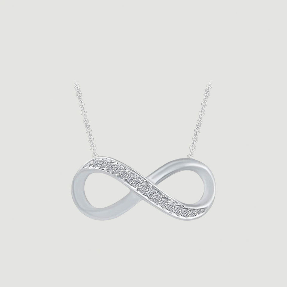 Pave set Infinity Pendant Necklace