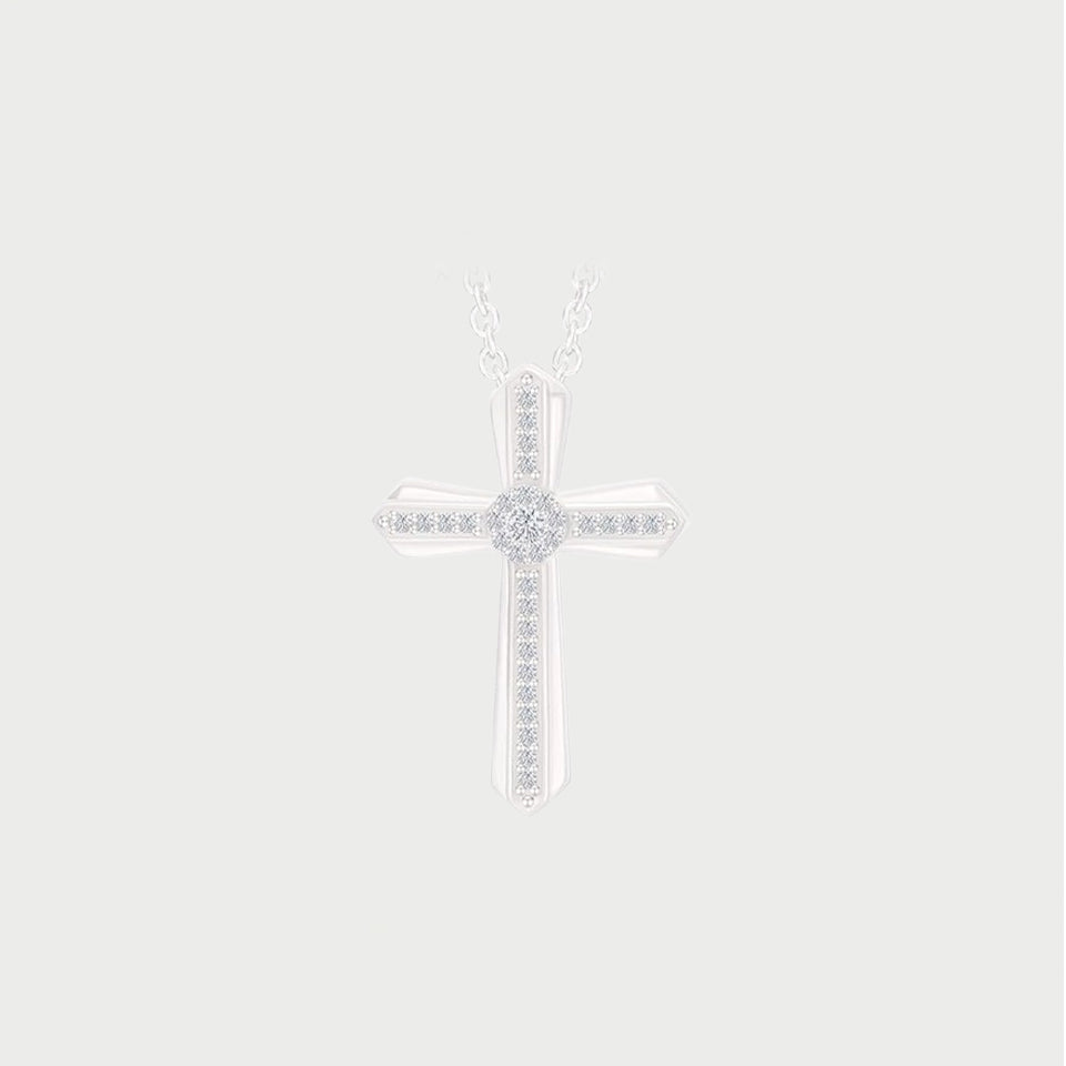Layered Style Cross Pendant Necklace