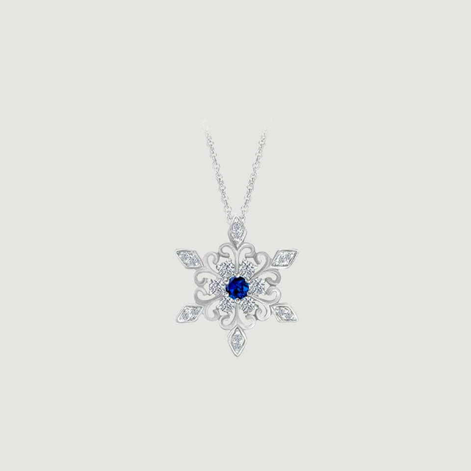 Birthday Snowflake Pendant Necklace
