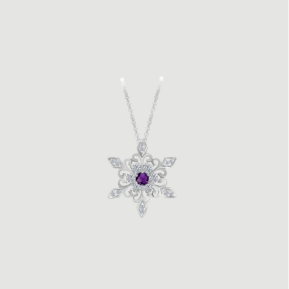 Birthday Snowflake Pendant Necklace