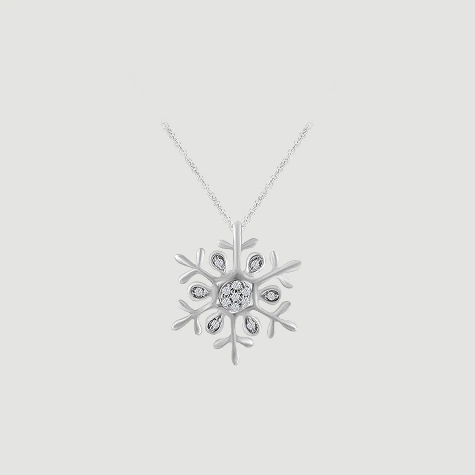 Accent Snowflake Pendant Necklace