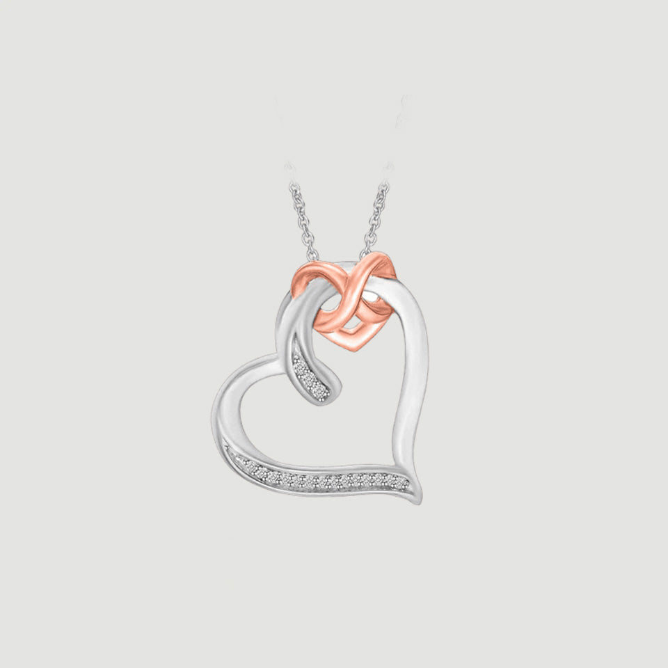 Interlocking Infinity Love Heart Pendant Necklace