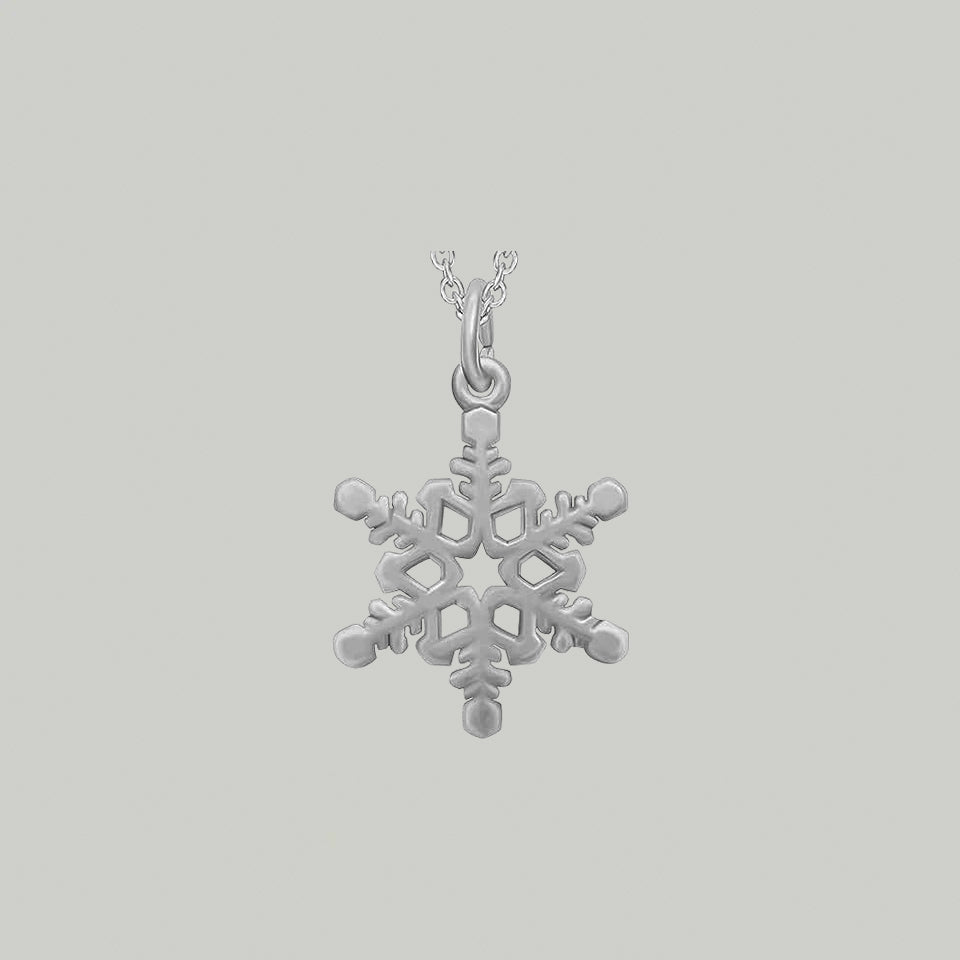 Snowflake Profile Pendant Necklaces