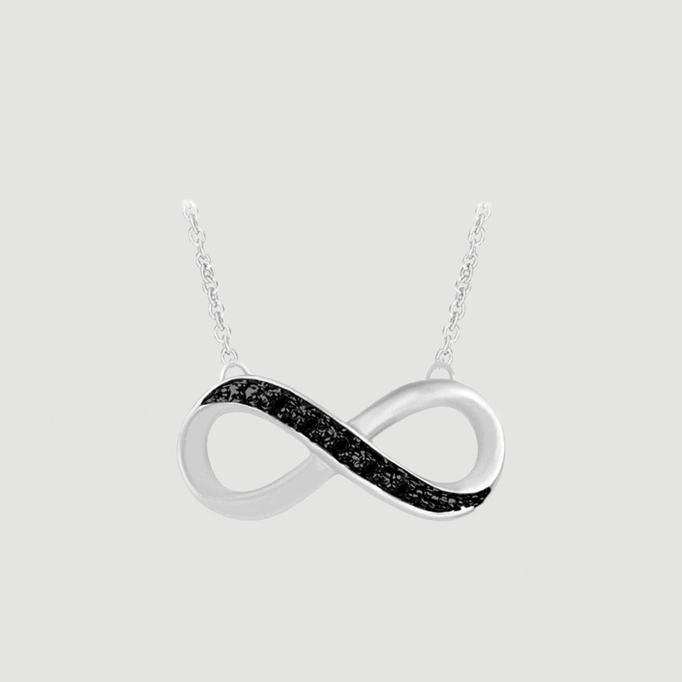 Black Infinity Pendant Necklace