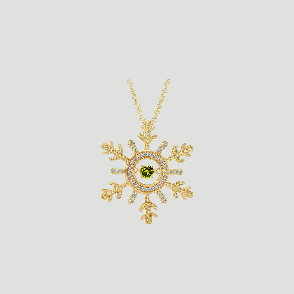 Moissanite Birthday Snowflake Pendant Necklace