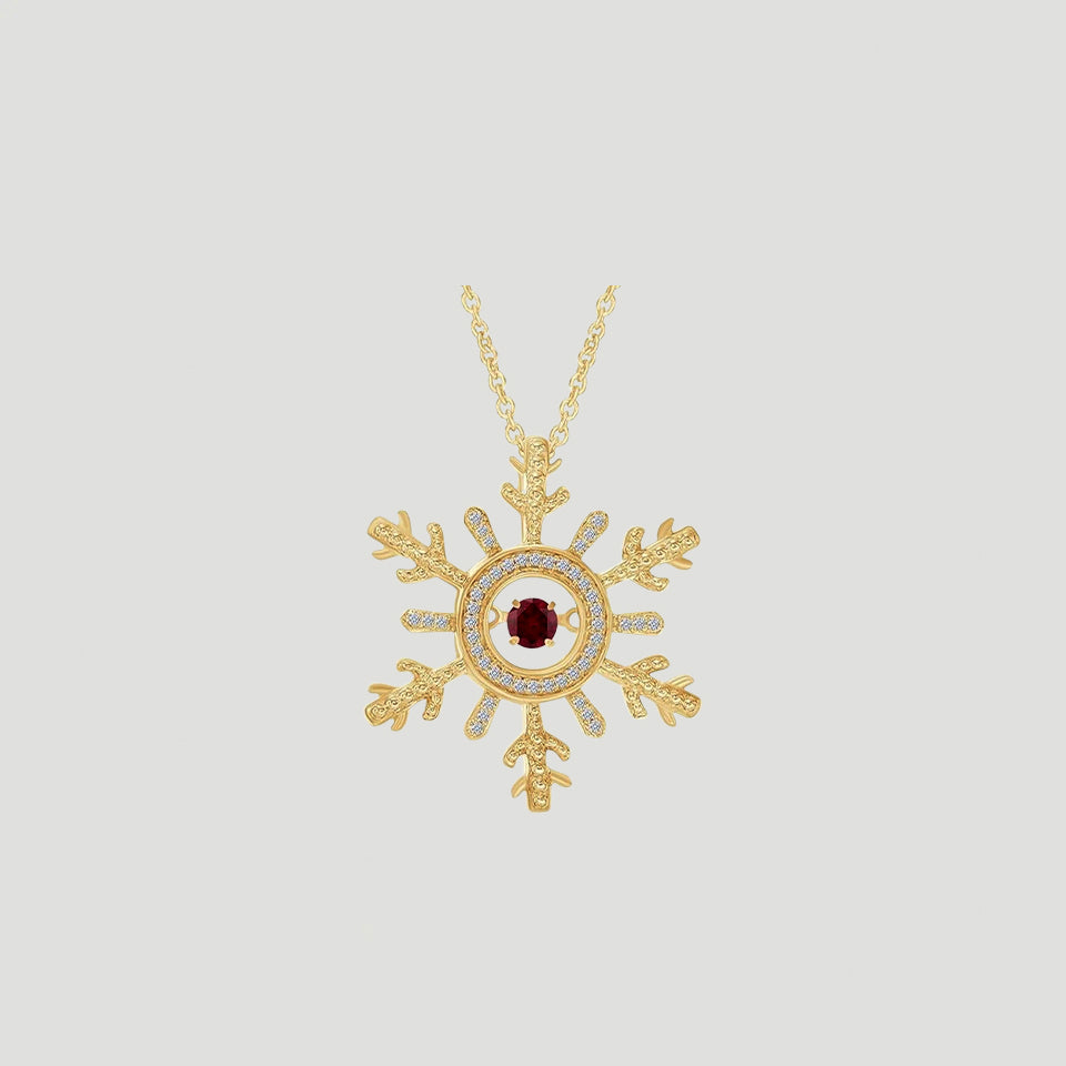 Moissanite Birthday Snowflake Pendant Necklace